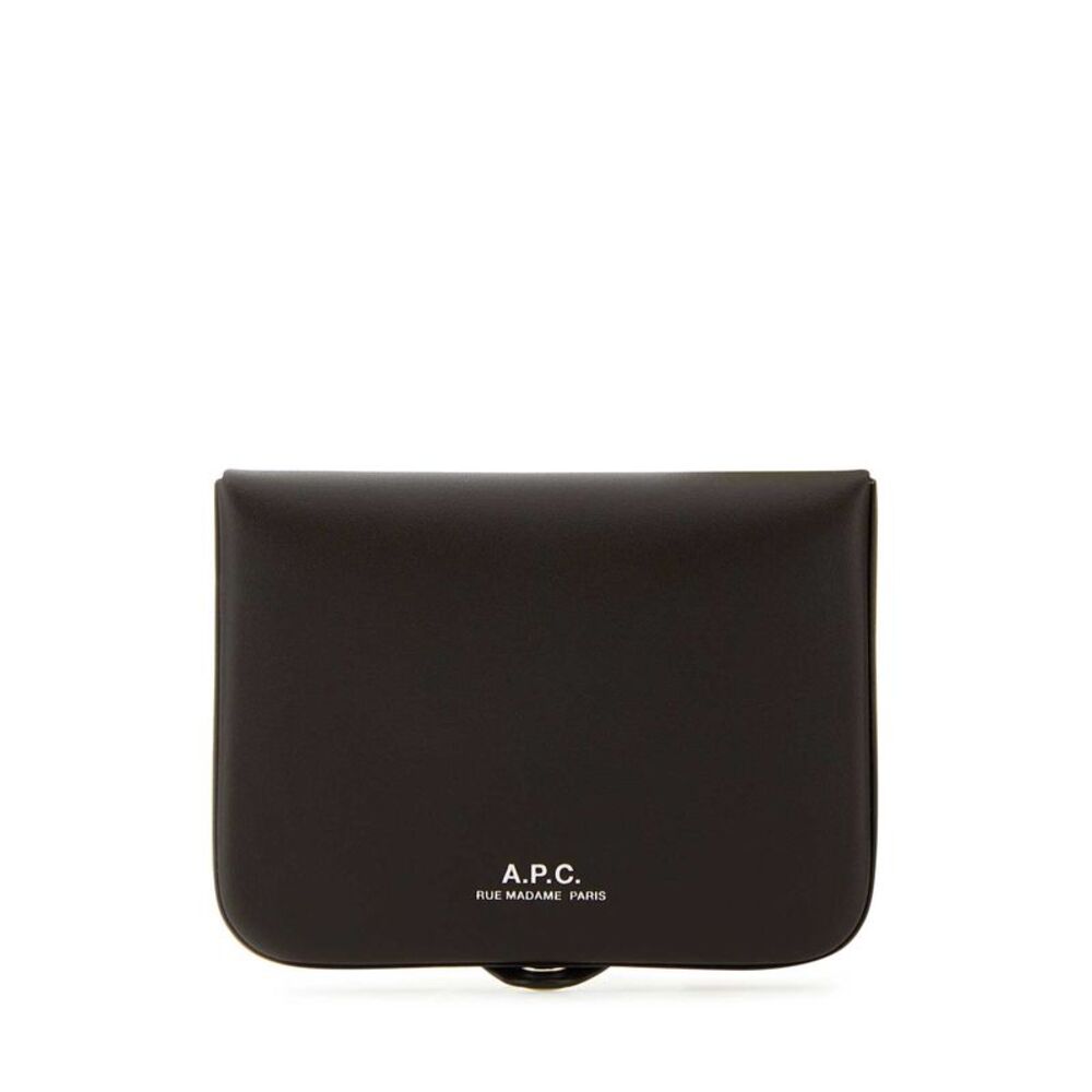 A.P.C. Men Dark Brown Leather Card Holder